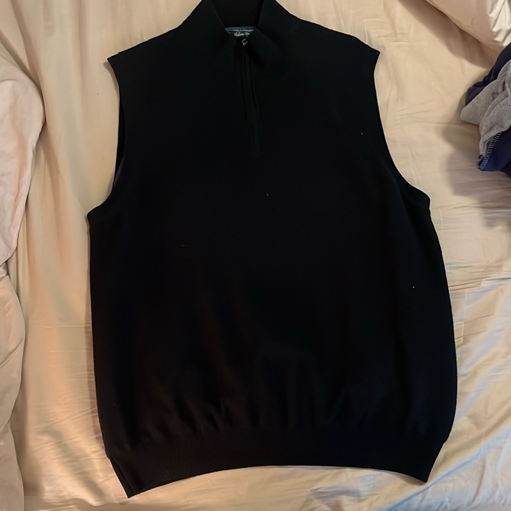 Fairway & Greene Signature Merino Wool quarter zip vest